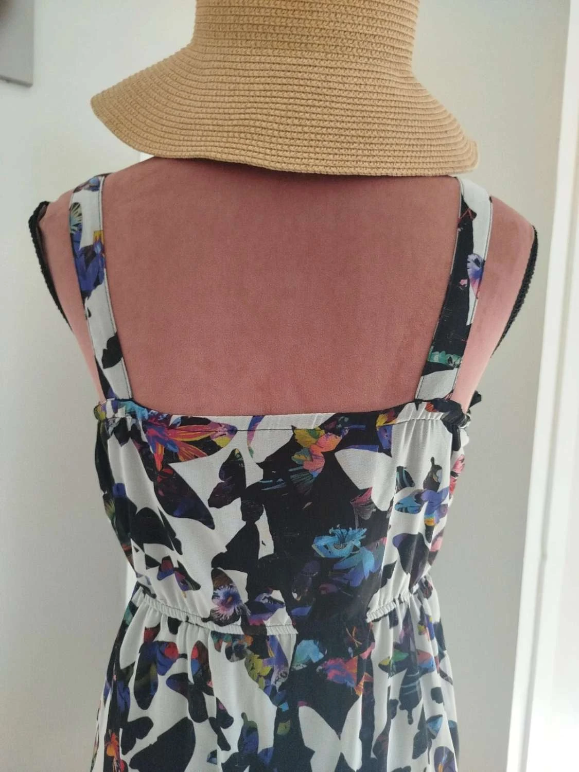 💢Flowy printed dress black white multicolor with zip Jennyfer Women size S / – photo 4